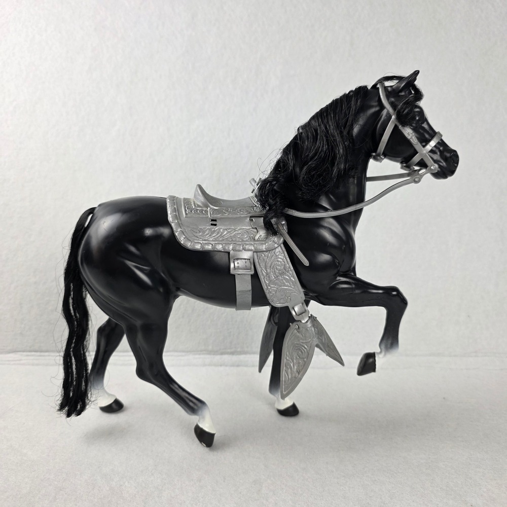 Vintage 1980 Mattel Barbie Midnight Black Horse Stallion #5337 w/ Silver Tack